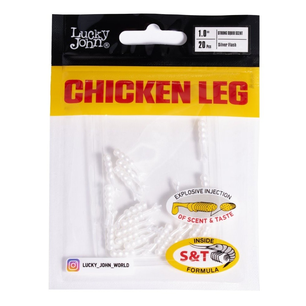 Силиконовая приманка Lucky John Chicken Leg 1.0in 20 мм 20 шт 026 Pro Series  140224-026 — крупный план
	                                    2