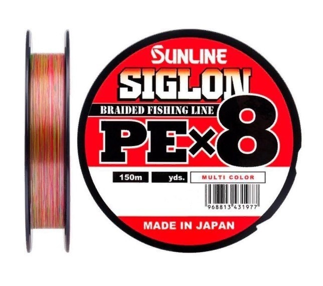 Плетеный шнур Sunline Siglon PE X8 150 м  PE # 0,8 Multicolor 5C 0,153 мм — характеристики,
	                                    особенности конструкции