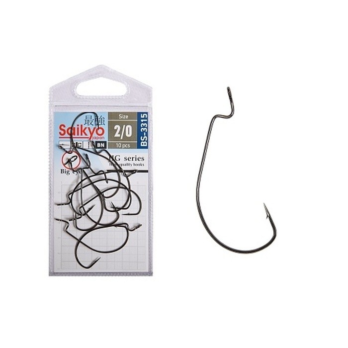 Крючок Офсетный Saikyo BS-3315 №2/0 10 шт BN   BS-3315BN2/0-10 — характеристики,  особенности конструкции