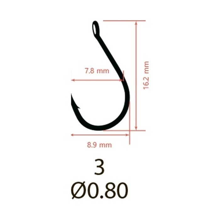 Крючок Одинарный Saikyo KH-10026 Chinu Ring №3 10 шт BN   KH-10026BN3-10 — крупный план
	                                    2