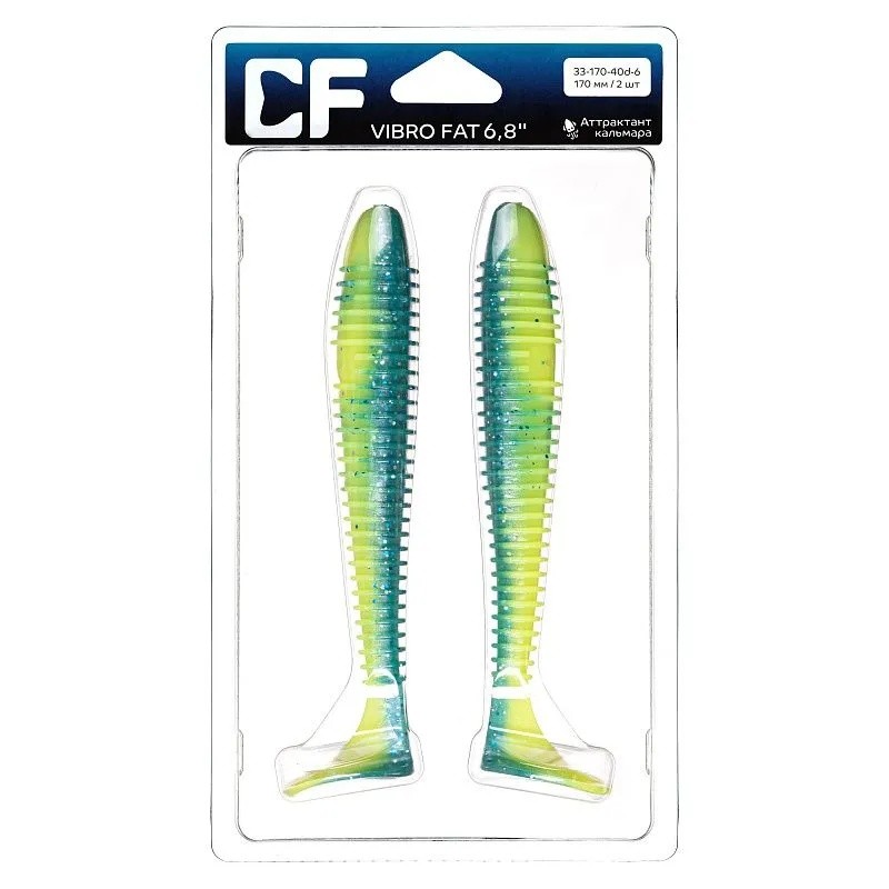 Силиконовая приманка CF Company Vibro Fat 6.8 170 мм 2 шт 40d   33-170-40d-6 — крупный план
	                                    1