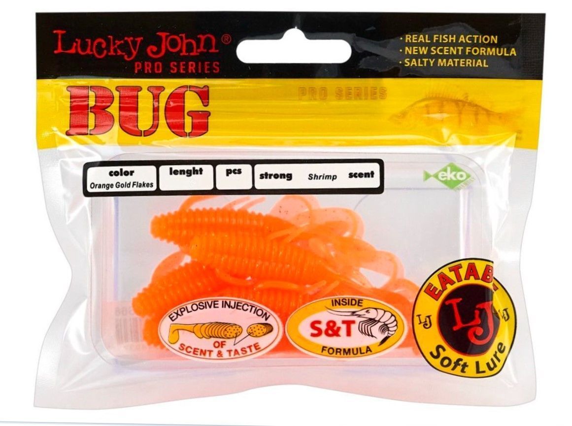 Силиконовая приманка Lucky John Bug 3.5in 89 мм 6 шт S68   140170-S68 — крупный план
	                                    2