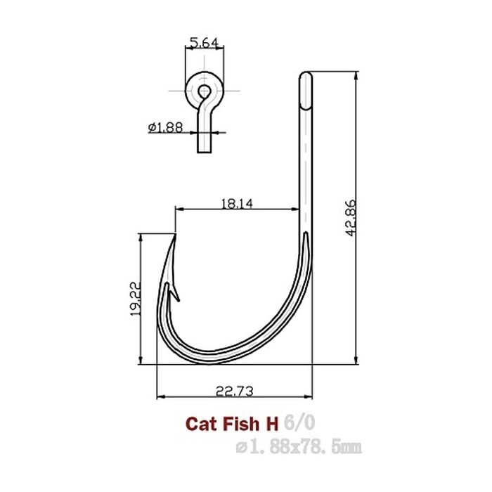 Крючок Одинарный Saikyo Cat Fish H №6/0 10 шт BN   SORCFHBN6/0-10 — крупный план
	                                    1