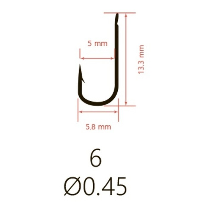 Крючок Одинарный Saikyo KH-10101 Chika №6 10 шт R   KH-10101R6-10 — крупный план
	                                    2