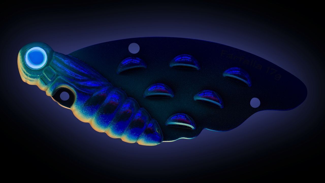 Цикада Strike Pro Farfalla 22 7,2 гр Blue silver OB   JG-007B#626E — крупный план
	                                    1