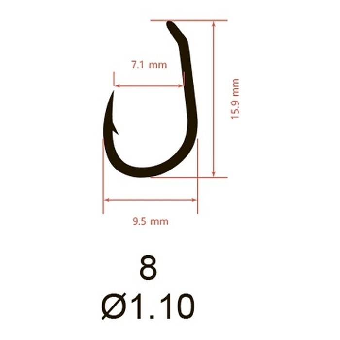 Крючок Одинарный Saikyo KH-10098 Clever Carp №8 10 шт BN   KH-10098BN8-10 — крупный план
	                                    2