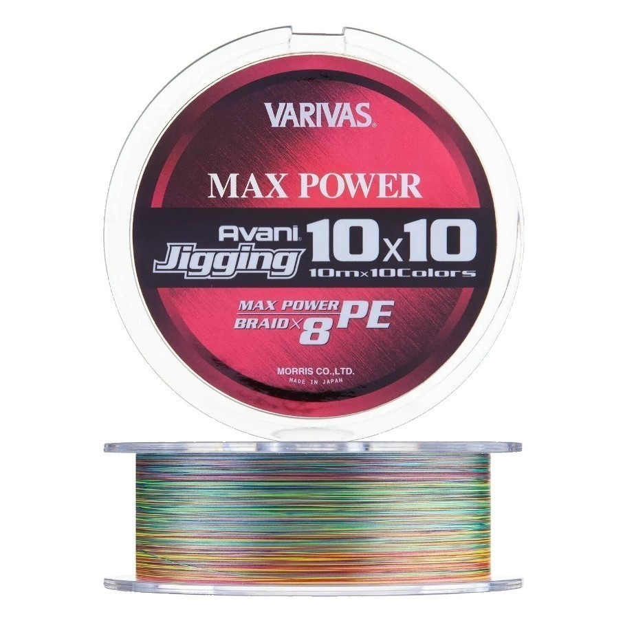 Плетеный шнур Varivas Avani Jigging Max Power PE X8 200 м  PE # 2 Multicolor 10x10 0,235 мм — характеристики,
	                                    особенности конструкции
