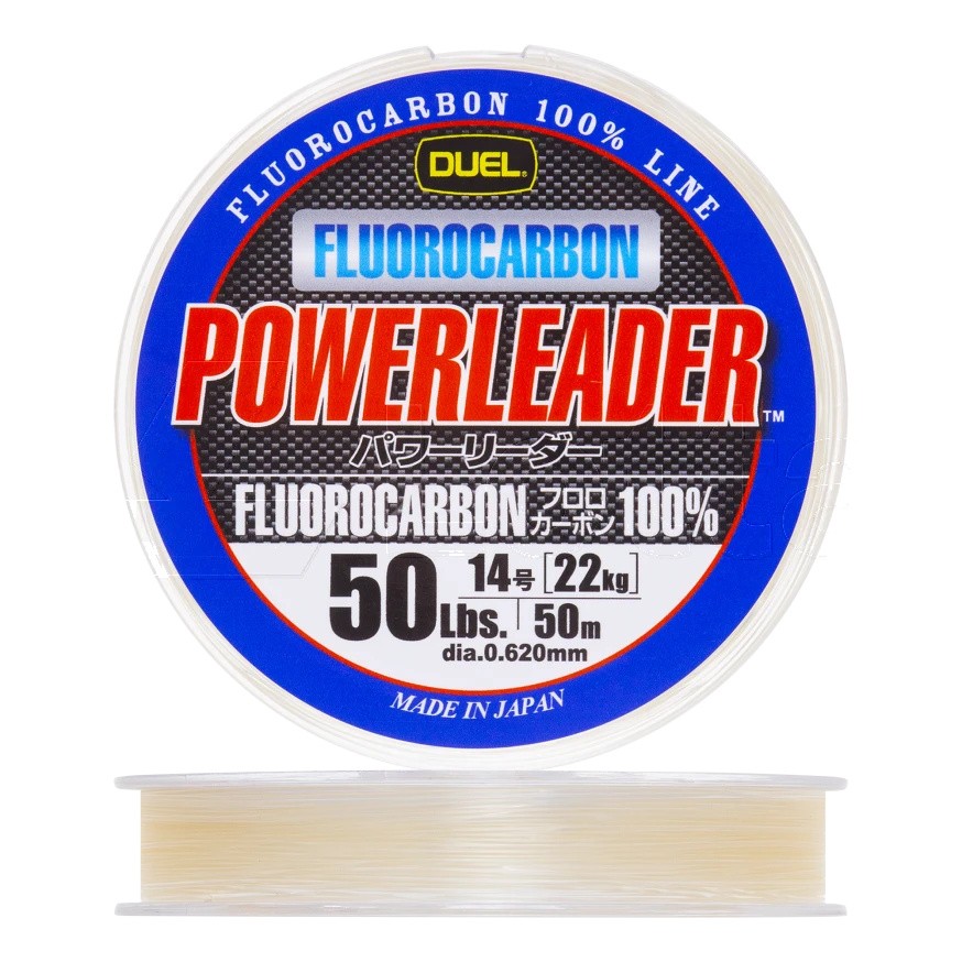 Флюорокарбон Duel Hardcore Powerleader FC Fluorocarbon 100% 50 м 0,62 мм    H3344 — характеристики,  особенности конструкции