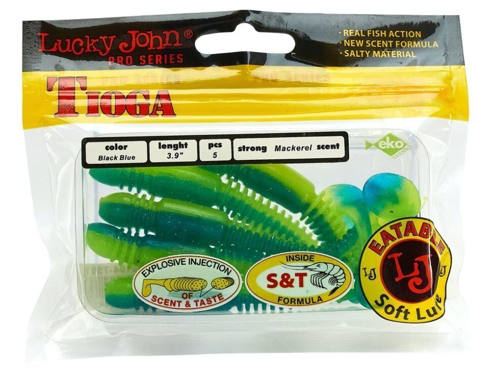 Силиконовая приманка Lucky John Tioga 3.9in 100 мм 5 шт T50 Pro Series  140104-T50 — крупный план
	                                    2