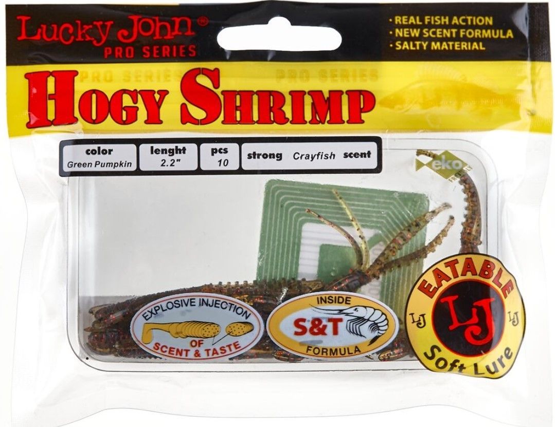 Силиконовая приманка Lucky John Hogy Shrimp 2.2in 56 мм 10 шт PA03 Pro Series  140163-PA03 — крупный план
	                                    2