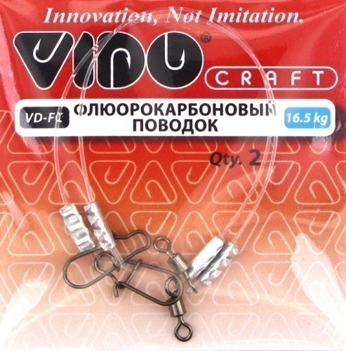 Поводок Vido Craft Флюрокарбоновый 30 см 16,5 кг  0,6 мм  2 шт — крупный план
	                                    1