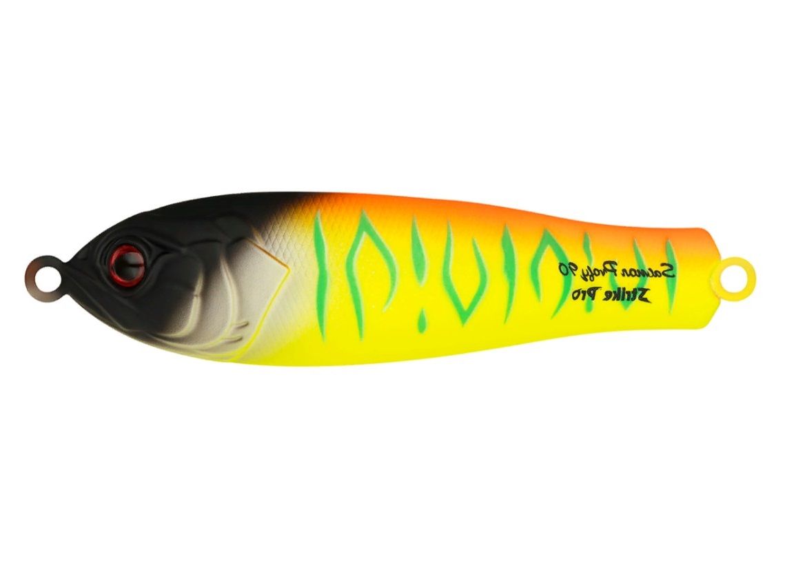 Колеблющаяся Блесна Strike Pro Salmon Profy 90CD 22 гр 90 мм A242S Sunrise Mat Tiger   PST-03CD#A242S-CP — характеристики,  особенности конструкции
