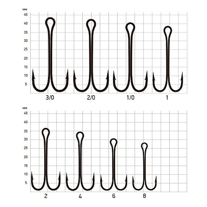 Крючок Двойной Saikyo KH-11040 Long Shank №3/0 50 шт BN   KH-11040-3/0-50 — крупный план
	                                    1