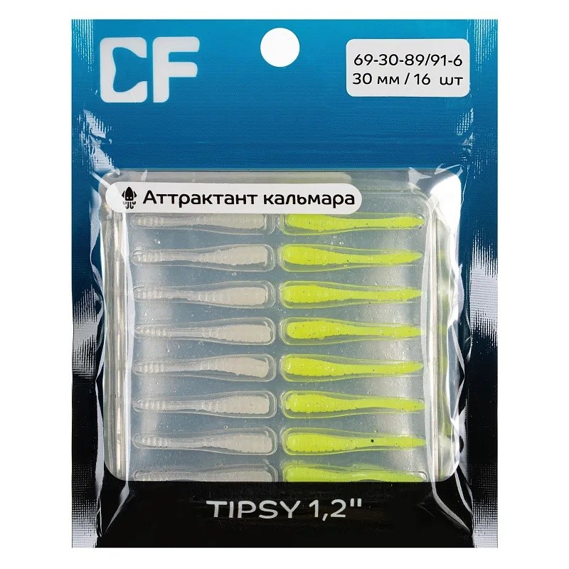 Силиконовая приманка CF Company Tipsy 1.2 30 мм 16 шт 89/91   69-30-89/91-6 — крупный план
	                                    1
