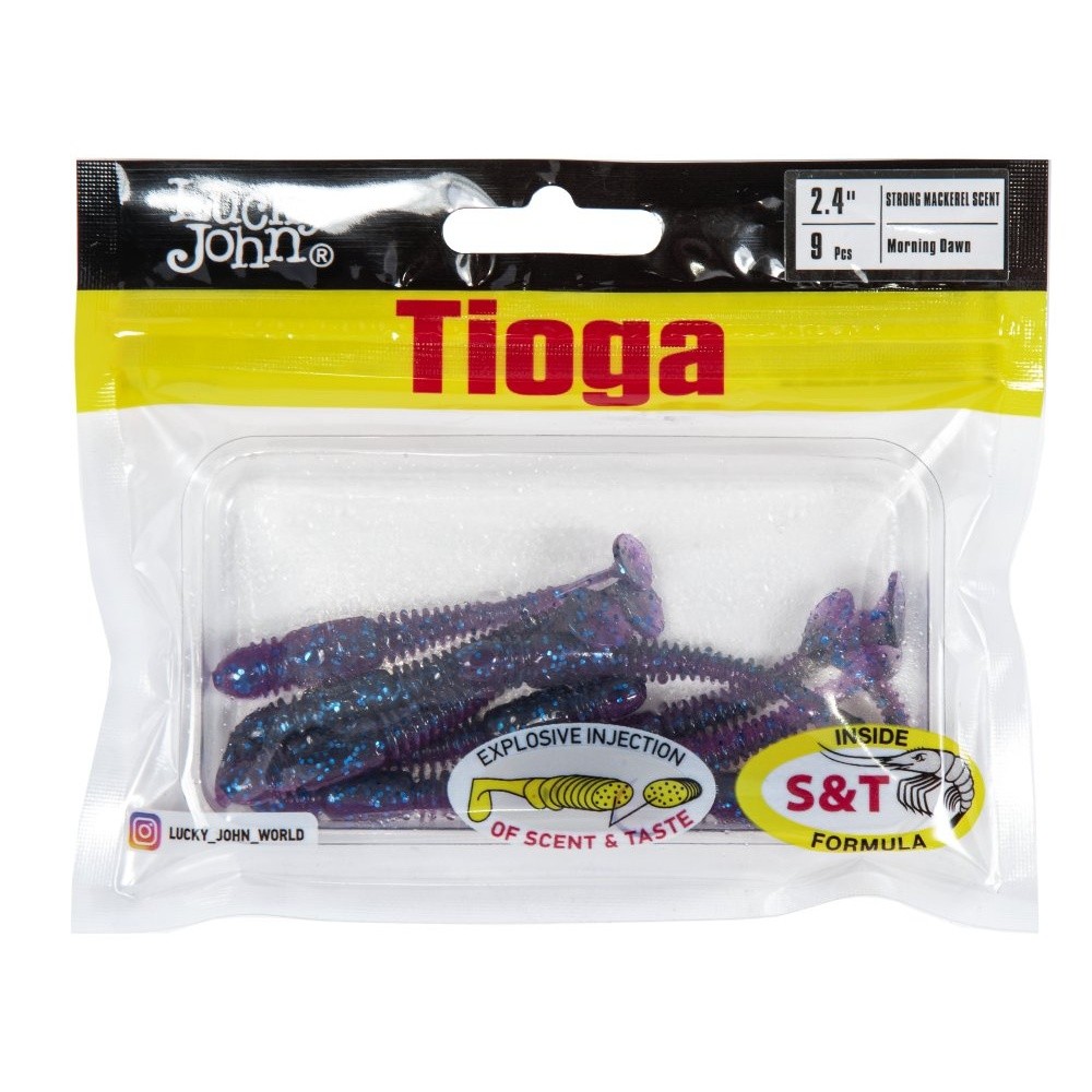 Силиконовая приманка Lucky John Tioga 2.4in 62 мм 9 шт T91 Pro Series  140119-T91 — крупный план
	                                    2