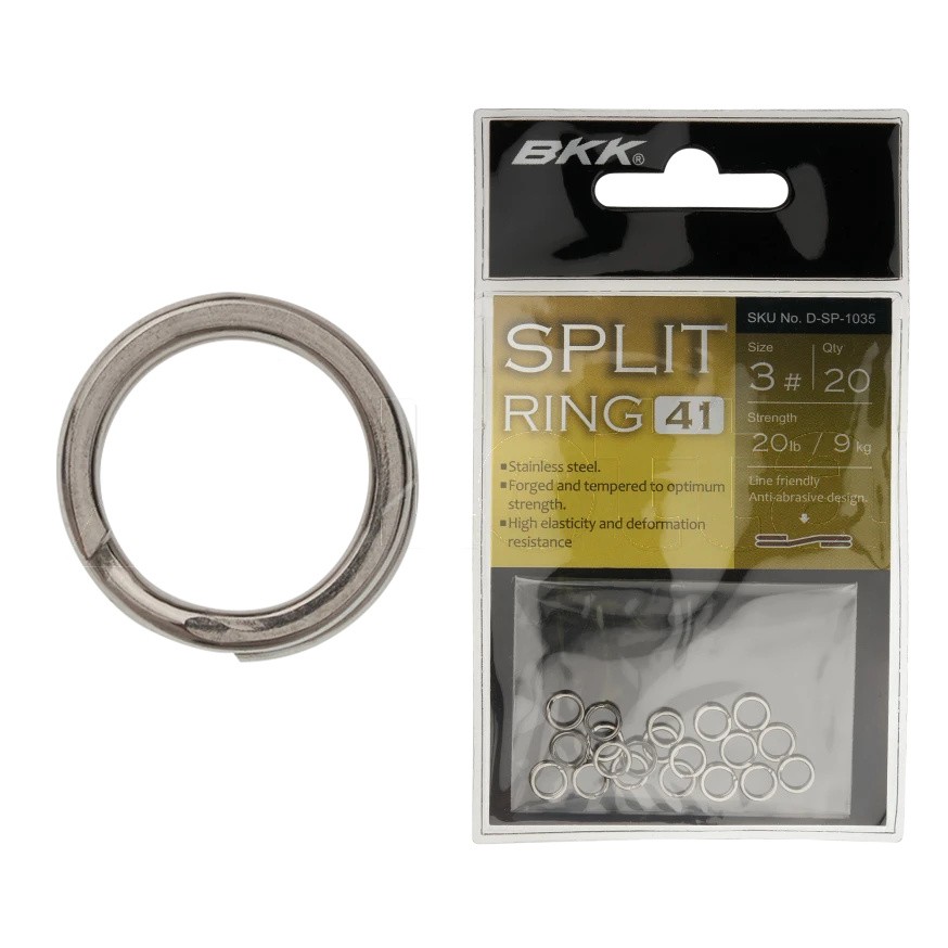 Кольцо Заводное BKK Split Ring-41  №3 9 кг 20 шт    D-SP-1035 — крупный план
	                                    1