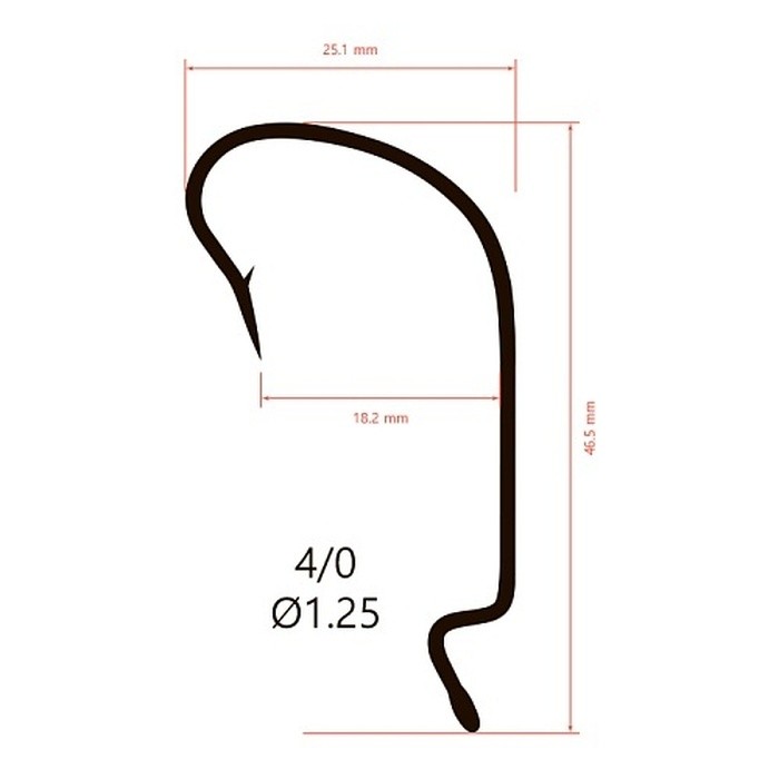 Крючок Офсетный Saikyo BS-2312 №4/0 10 шт R   BS-2312R4/0-10 — крупный план
	                                    2