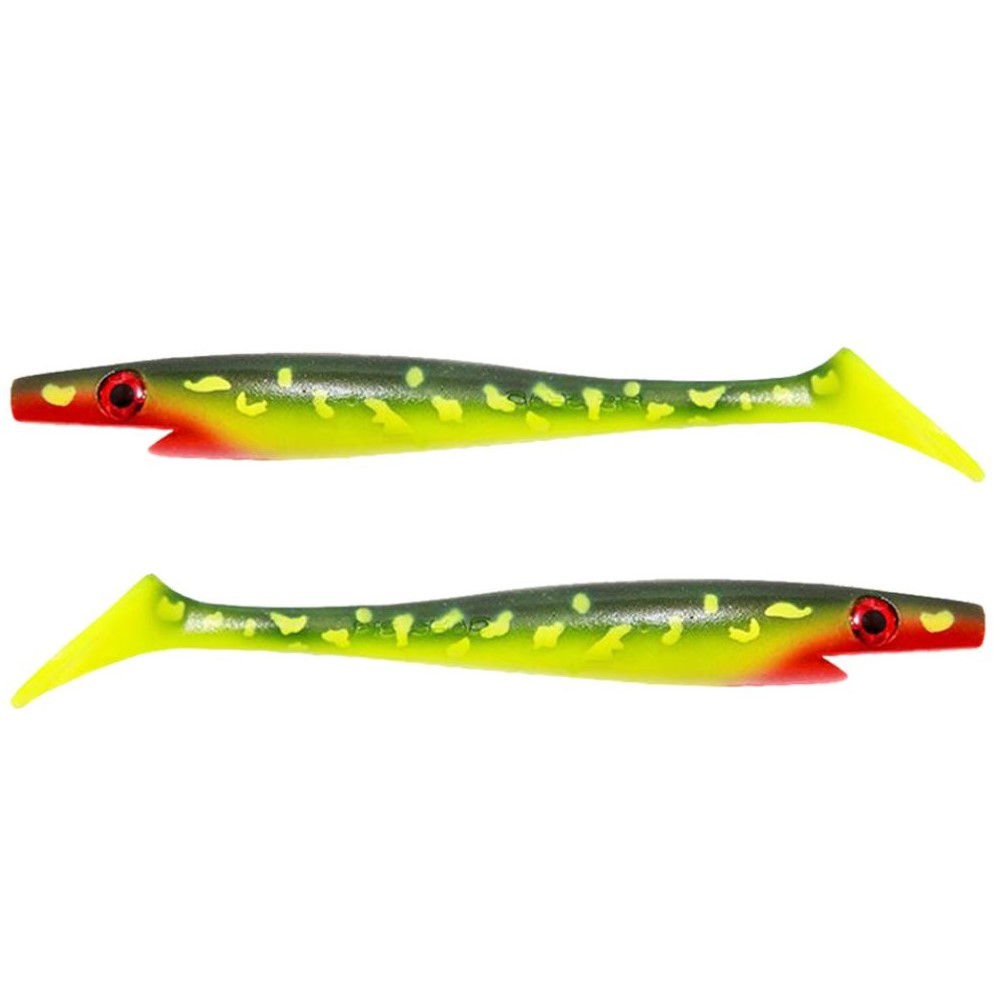 Силиконовая приманка Strike Pro Pig Tail Junior 230 мм 2 шт Hot Pike   SP-172R#KG2 — характеристики,  особенности конструкции