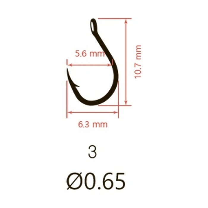 Крючок Одинарный Saikyo KH-10085 Special Feeder №3 10 шт BN   KH-10085BN3-10 — крупный план
	                                    2