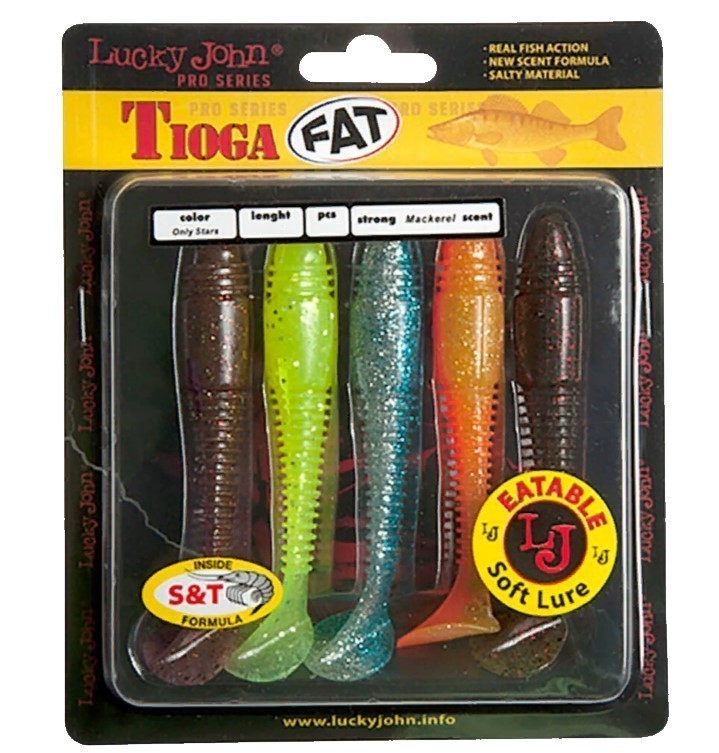 Силиконовая приманка Lucky John Tioga Fat 4.5in 115 мм 4 шт MIX1 Pro Series  140147-MIX1 — крупный план
	                                    2