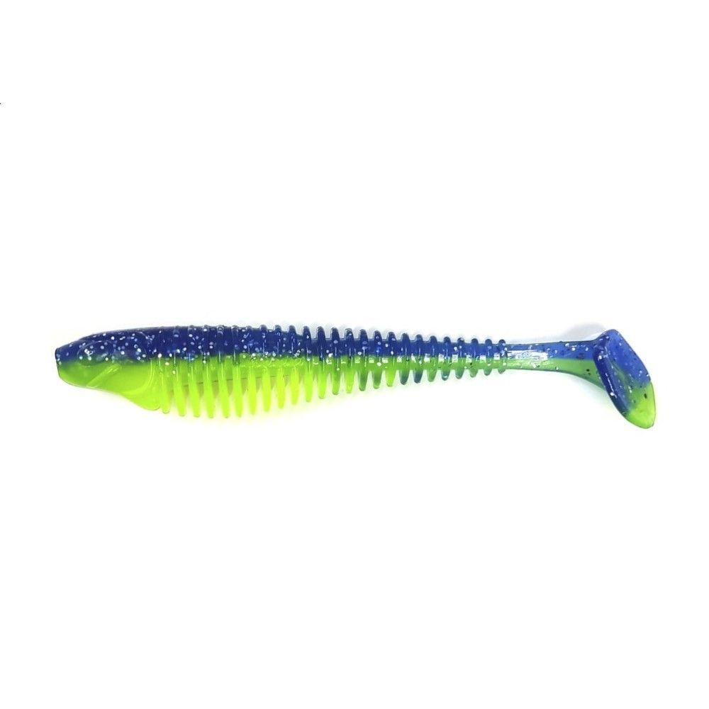 Силиконовая приманка Fishing Style Checkmate 4 102 мм 5 шт 015 Dark blue lime   Ch4-015 — характеристики,  особенности конструкции
