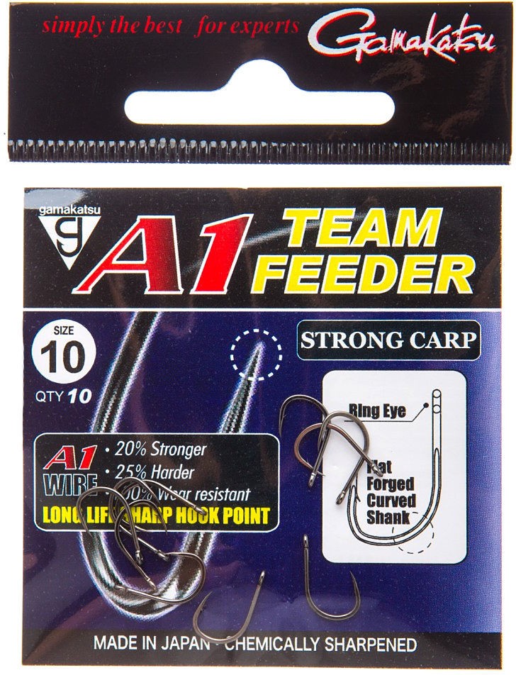 Крючок Одинарный Gamakatsu A1 Team Feeder Hooks Strong Carp №12 10 шт    185080-012 — характеристики,
	                                    особенности конструкции