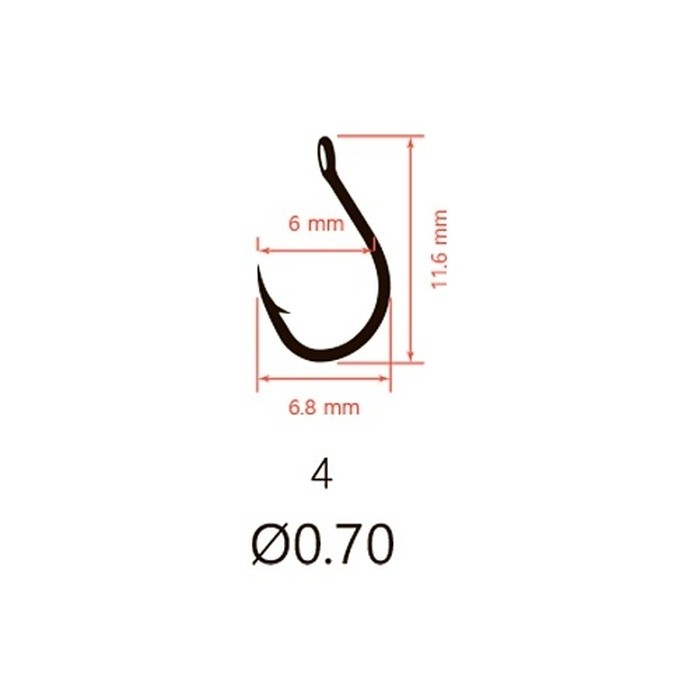 Крючок Одинарный Saikyo KH-10085 Special Feeder №4 10 шт BN   KH-10085BN4-10 — крупный план
	                                    2