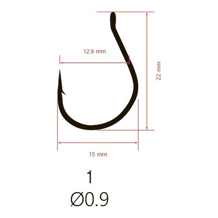 Крючок Одинарный Saikyo KH-10107 №1 10 шт BN   KH-10107BN1-5 — крупный план
	                                    2