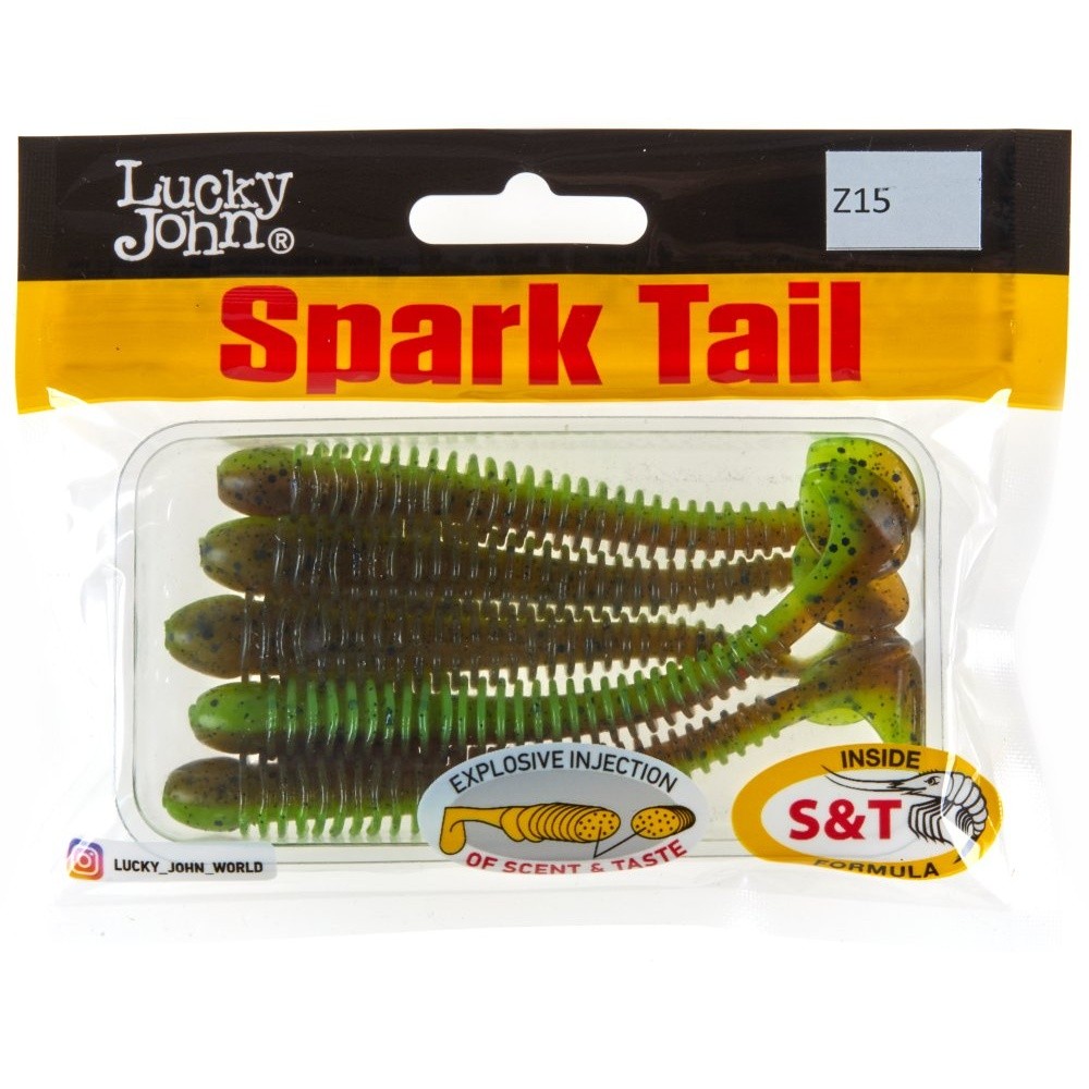 Силиконовая приманка Lucky John Spark Tail 4.0in 101 мм 5 шт Z15 Pro Series  140168-Z15 — крупный план
	                                    2