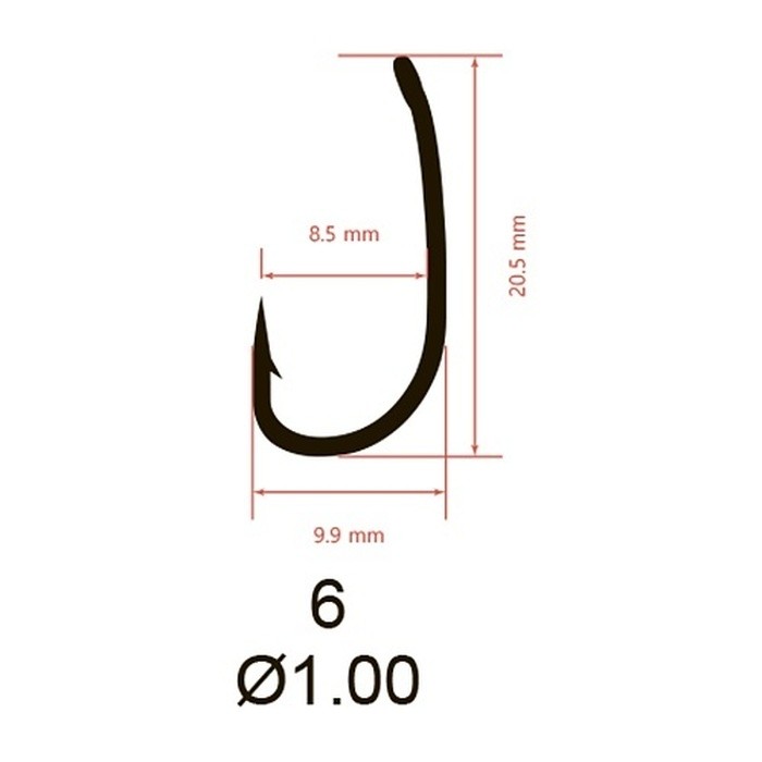 Крючок Одинарный Saikyo KH-10099 Special Carp №6 10 шт BN   KH-10099BN6-10 — крупный план
	                                    2