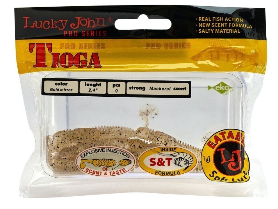 Силиконовая приманка Lucky John Tioga 2.4in 62 мм 9 шт S10 Pro Series  140119-S10 — крупный план
	                                    1