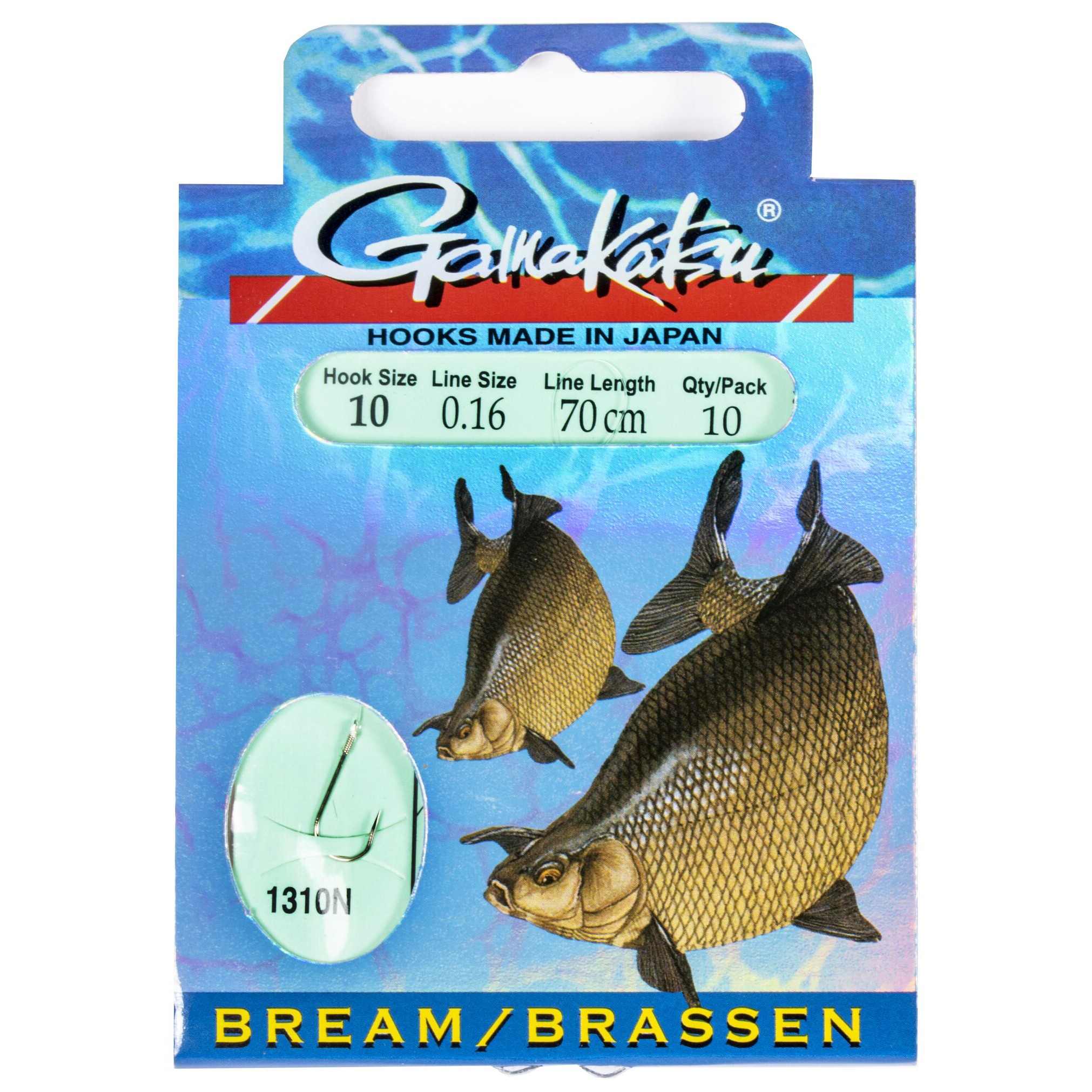 Поводок Gamakatsu Booklet Bream 1310N 70 см  0,16 мм  10 шт №10  140147-010-016 — крупный план
	                                    1