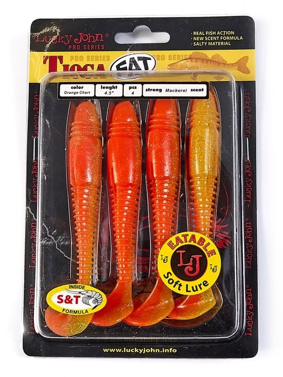 Силиконовая приманка Lucky John Tioga Fat 4.5in 115 мм 4 шт T26 Pro Series  140147-T26 — крупный план
	                                    2