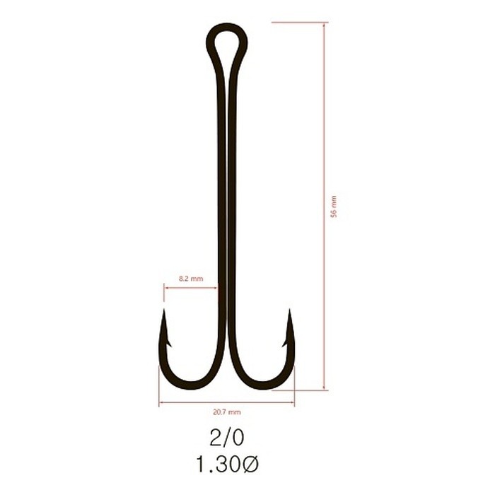 Крючок Двойной Saikyo KH-11040 Long Shank №2/0 50 шт BN   KH-11040-2/0-50 — крупный план
	                                    2