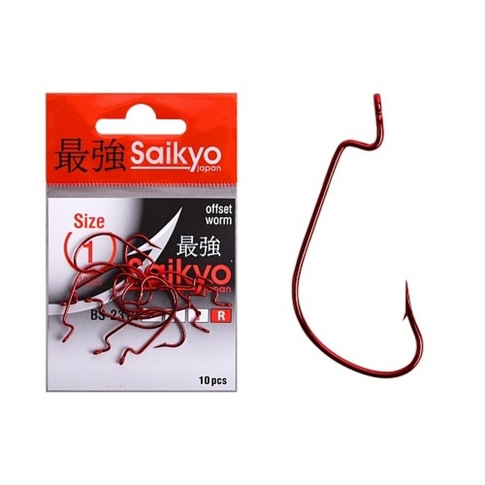 Крючок Офсетный Saikyo BS-2312 №1 10 шт R   BS-2312R1-10 — характеристики,  особенности конструкции