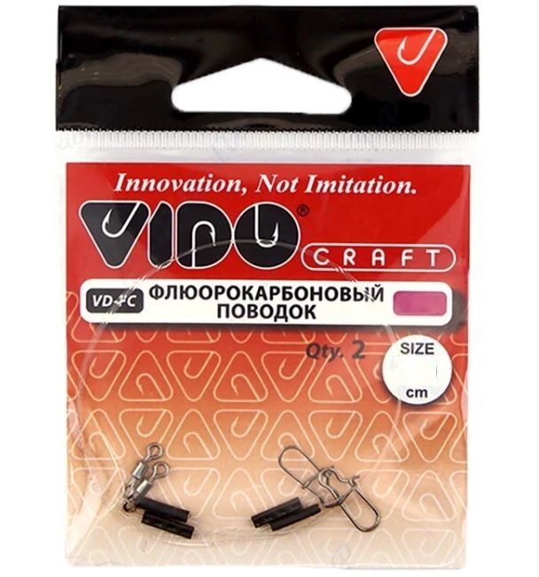 Поводок Vido Craft Флюрокарбоновый 20 см 16,5 кг  0,6 мм  2 шт   VD-FC-060-16,5-20 — характеристики,  особенности конструкции