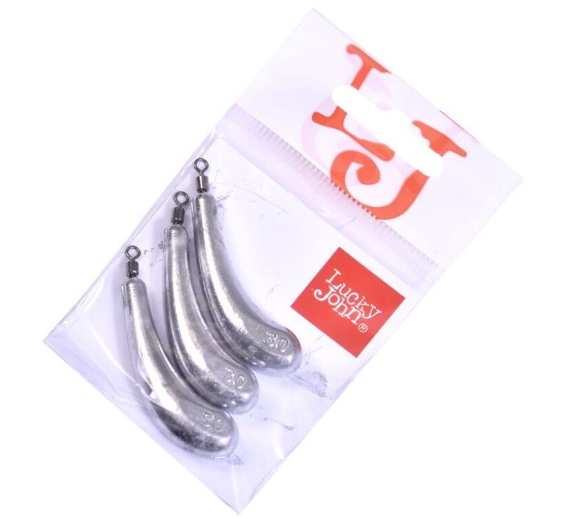 Груз Lucky John Drop Shot Banana 30 гр 3 шт    LJDB-030 — крупный план
	                                    1