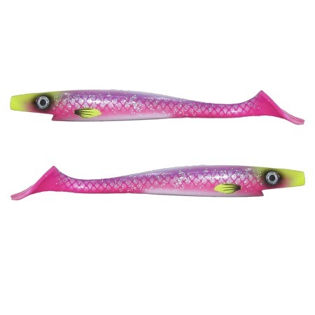 Силиконовая приманка Strike Pro Pig Shad Tournament 180 мм 2 шт Lollipop   SP-172M#GF14 — характеристики,  особенности конструкции