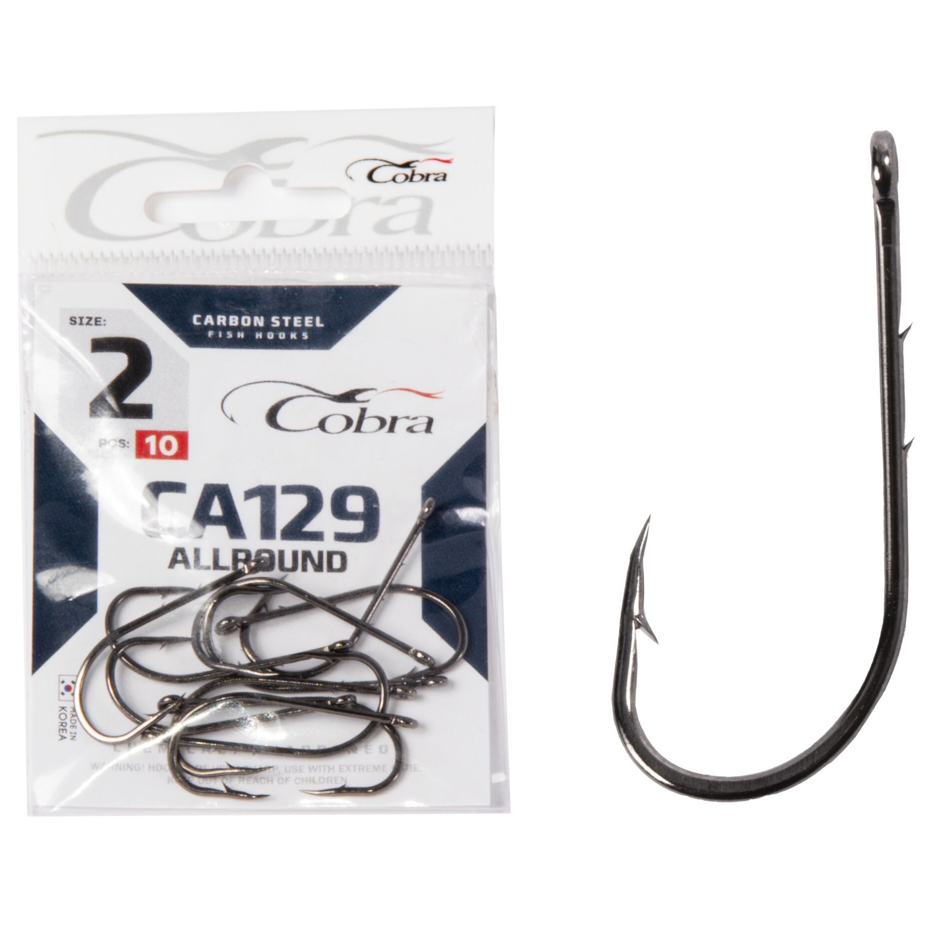 Крючок Одинарный Cobra Allround Baitholder CA129 №2 10 шт    CA129-002 — крупный план
	                                    1