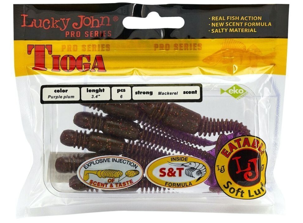 Силиконовая приманка Lucky John Tioga 3.4in 86 мм 6 шт S13 Pro Series  140127-S13 — крупный план
	                                    2