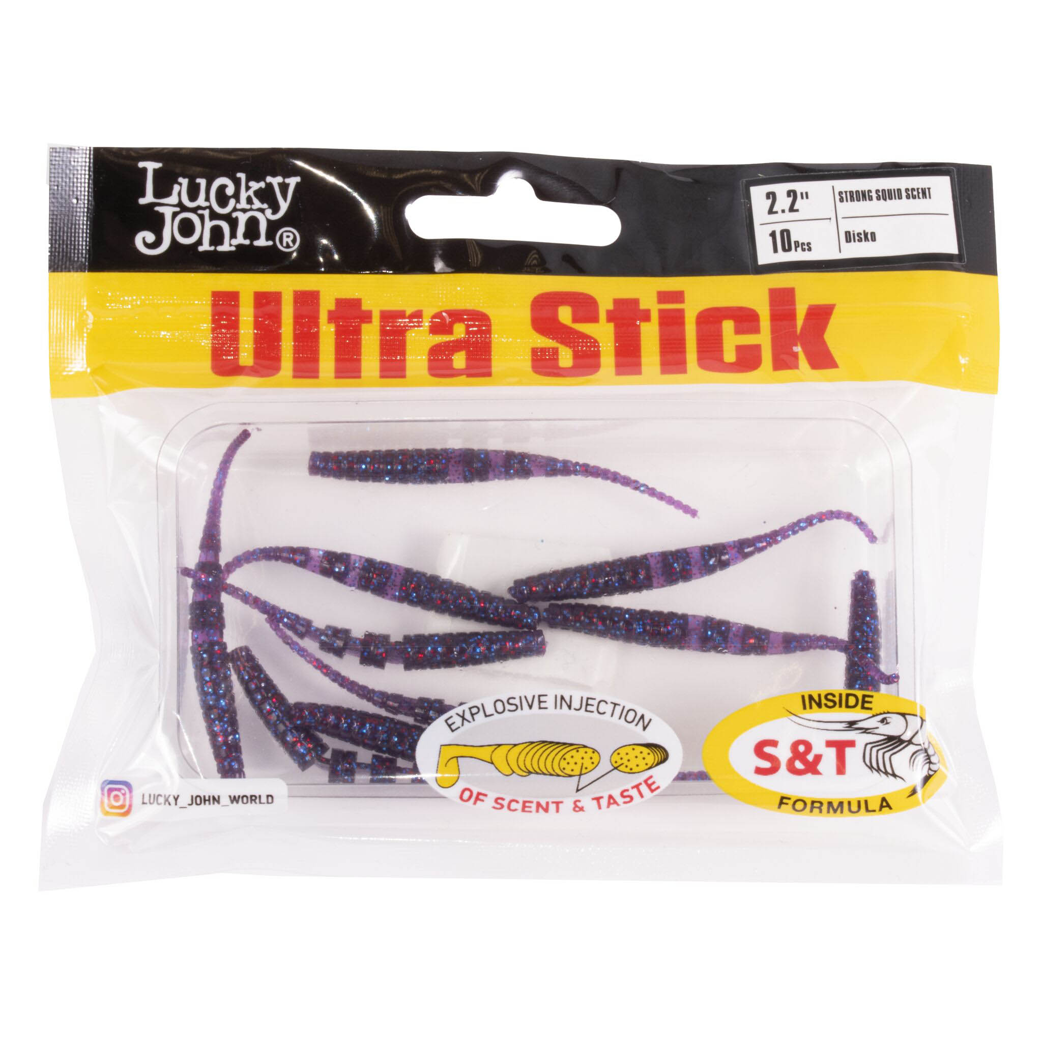 Силиконовая приманка Lucky John Ultra Stick 2,2in 56 мм 10 шт S63 Pro Series  140200-S63 — крупный план
	                                    2