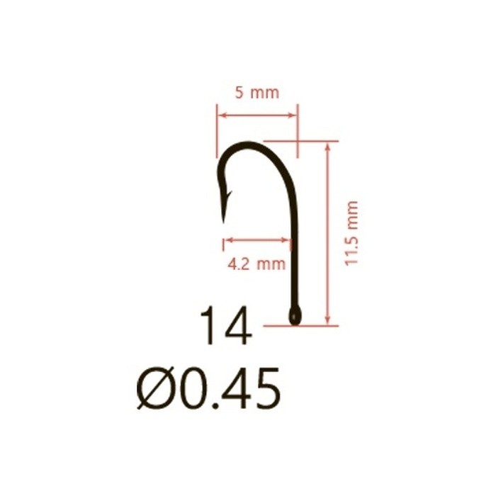 Крючок Одинарный Saikyo KH-11011 O'Shaughnessy №14 10 шт BN   KH-11011BN14-10 — крупный план
	                                    2