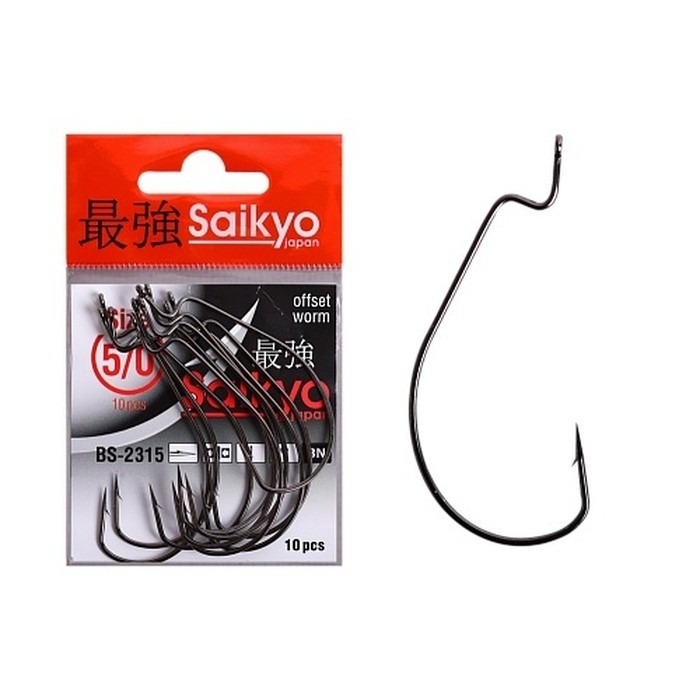 Крючок Офсетный Saikyo BS-2315 №5/0 10 шт BN   BS-2315BN5/0-10 — характеристики,  особенности конструкции