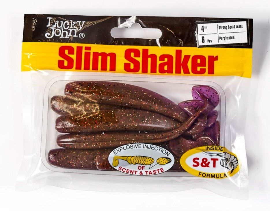 Силиконовая приманка Lucky John Slim Shaker 4in 100 мм 6 шт S13 Pro Series  140183-S13 — крупный план
	                                    2