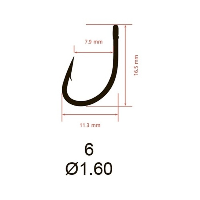 Крючок Одинарный Saikyo KH-10102 Big Carp №6 10 шт BN   KH-10102BN6-10 — крупный план
	                                    2