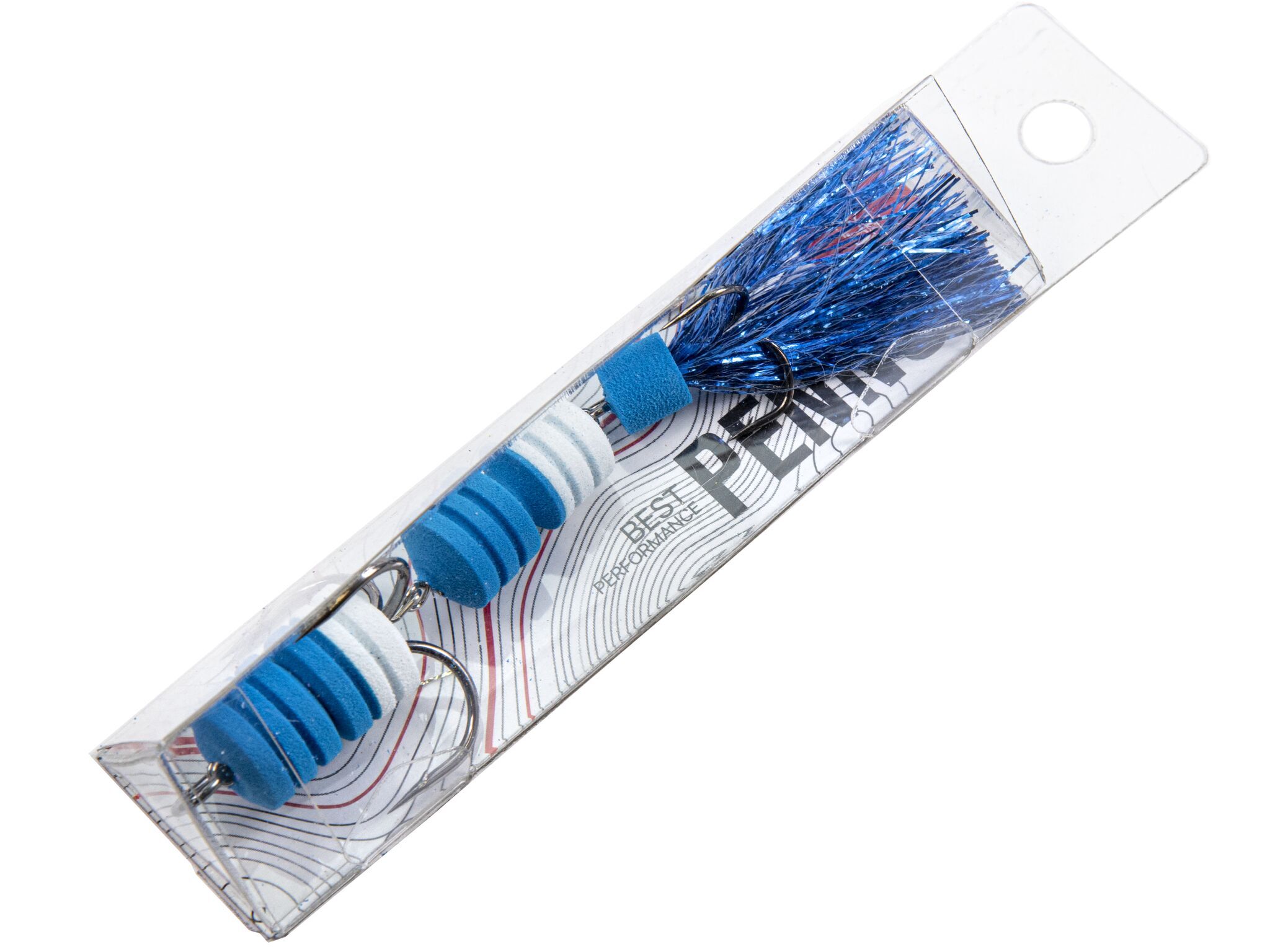 Мандула Lucky John Pennon Barbellworm 80 мм 1 шт Синий/белый  FB3008468 — крупный план
	                                    1