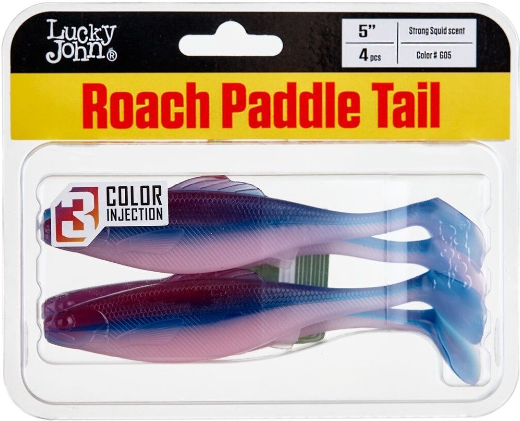 Силиконовая приманка Lucky John Roach Paddle Tail 5.0in 127 мм 4 шт G05 Pro Series  140181-G05 — крупный план
	                                    2