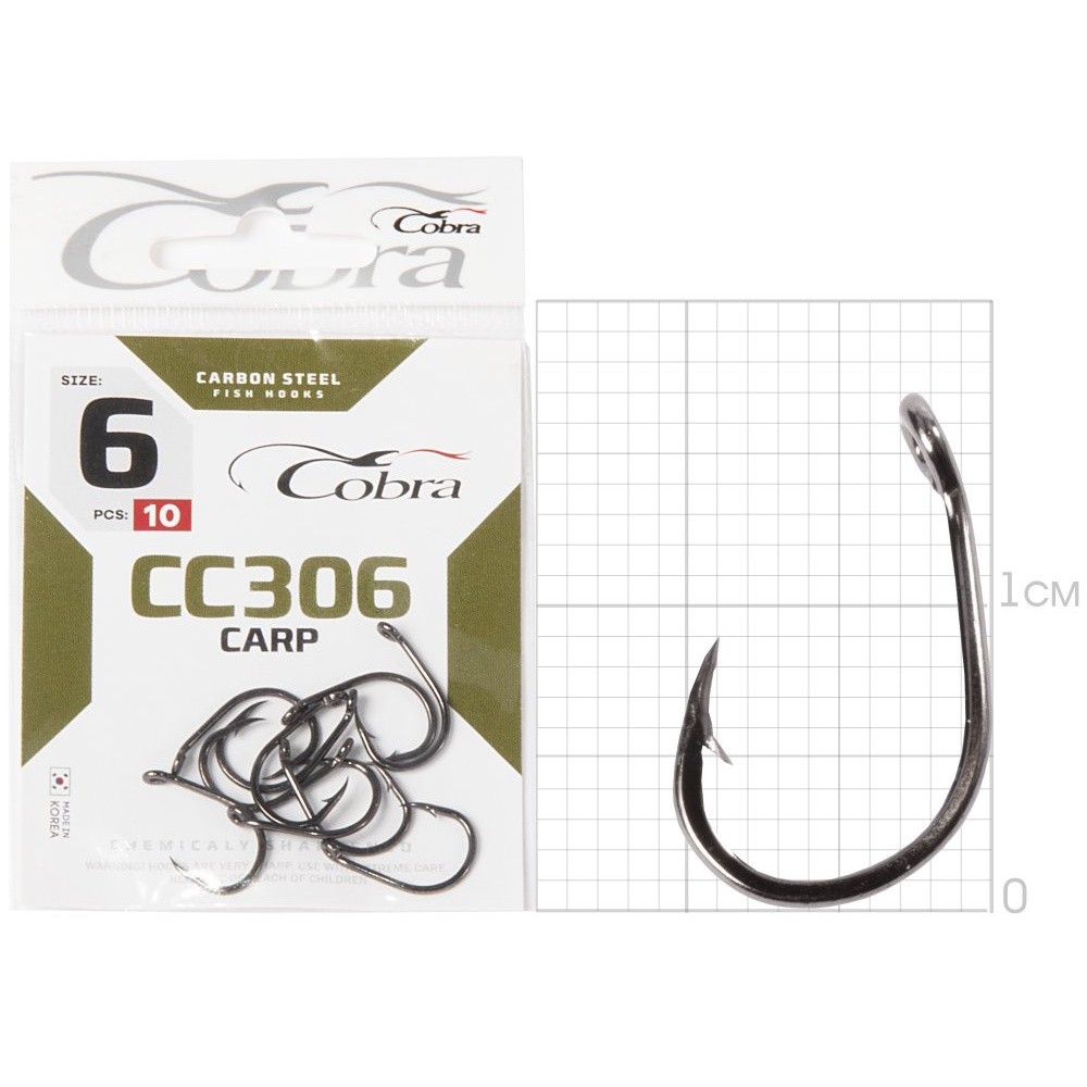 Крючок Одинарный Cobra Carp Koi CC306 №6 10 шт    CC306-006 — характеристики,  особенности конструкции
