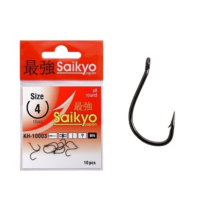 Крючок Одинарный Saikyo KH-10003 Tanago №4 10 шт BN   KH-10003BN4-10 — характеристики,  особенности конструкции