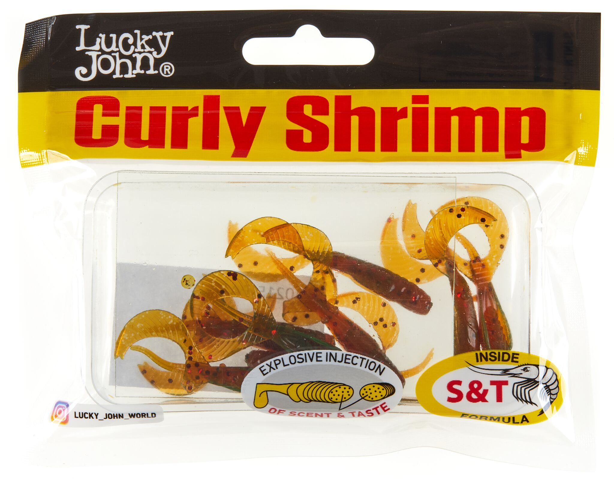 Силиконовая приманка Lucky John Curly Shrimp 2.0in 50 мм 10 шт PA16 Pro Series  140215-PA16 — крупный план
	                                    1